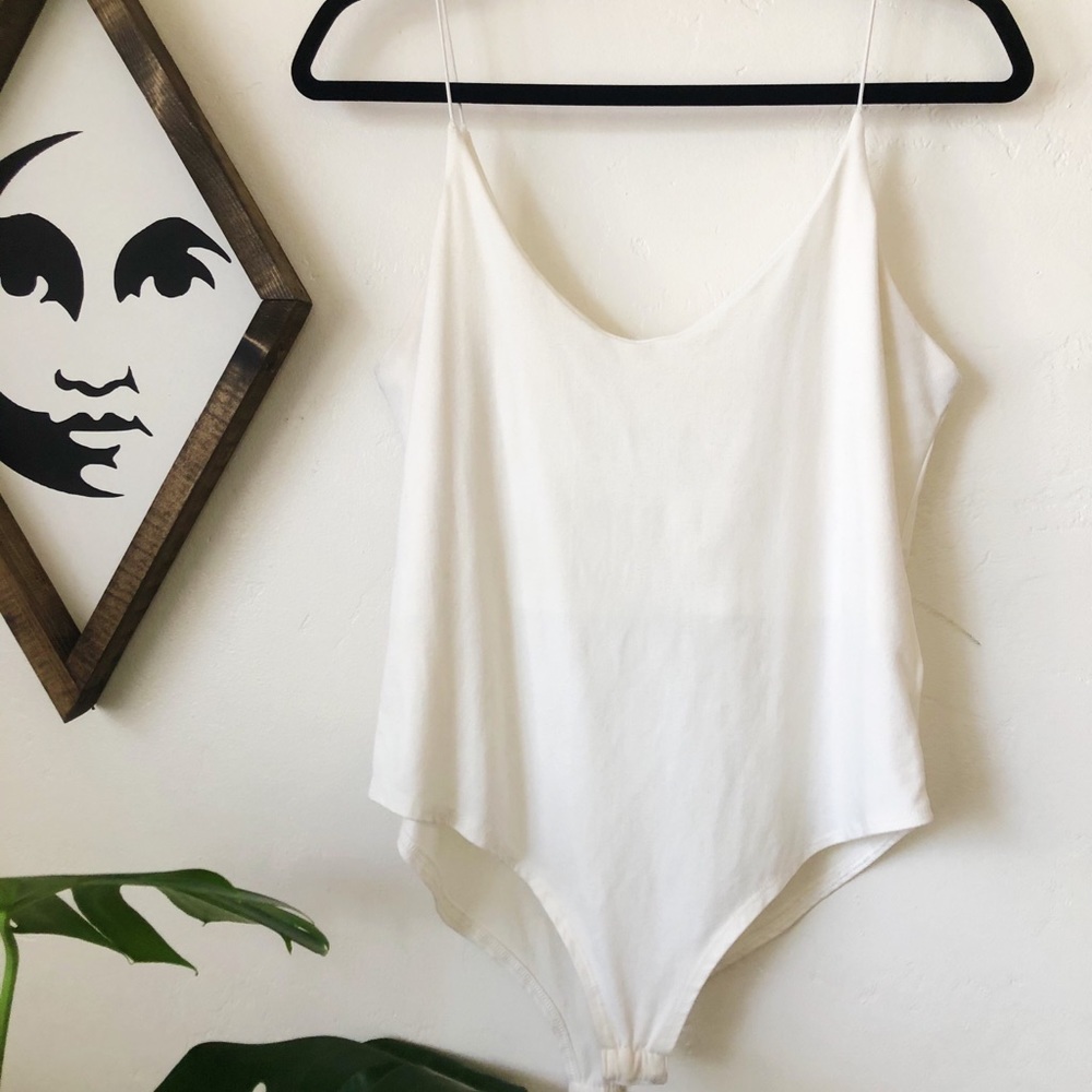 White Scoop Neck Bodysuit